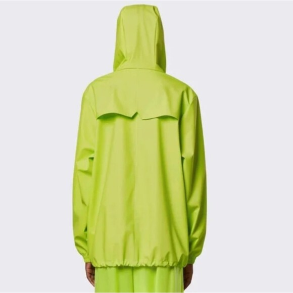 RAINS Storm Breaker Unisex Raincoat in Reflective Digital Lime Waterproof - Picture 10 of 15